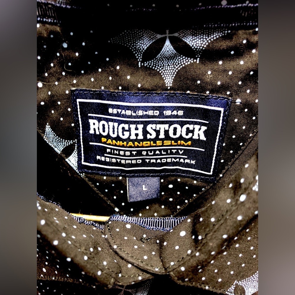 💫Panhandle Slim Roughstock Geometric Snap Down Shirt - Picture 3 of 15
